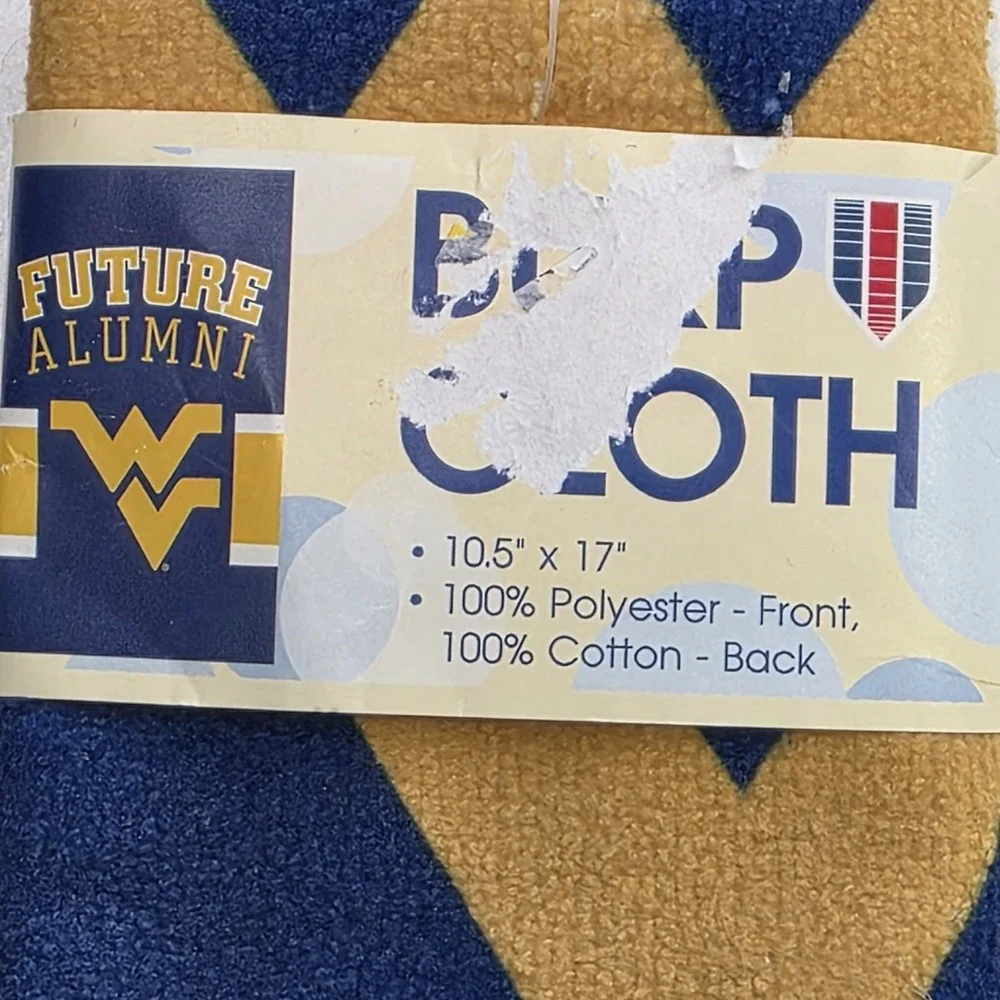 West Virginia Mountaineers Burp Cloth NCAA Infant WV Baby Towel Gift Baby Shower